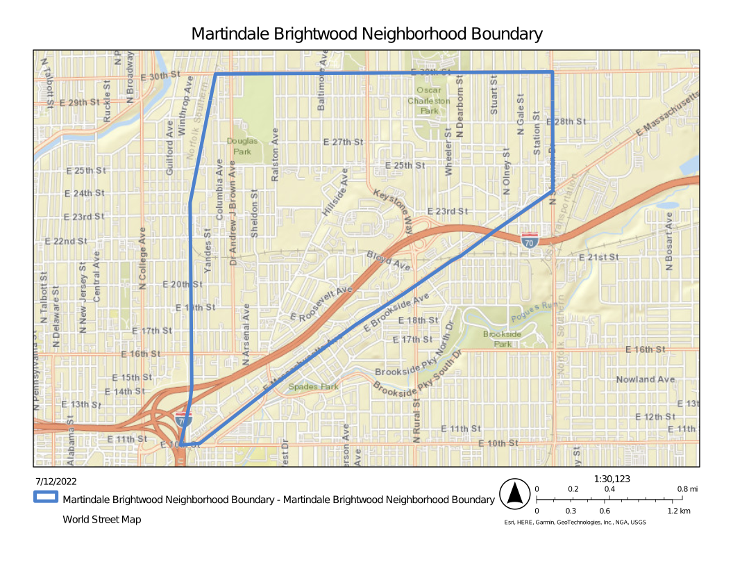 Martindale Brightwood Neighborhood Map